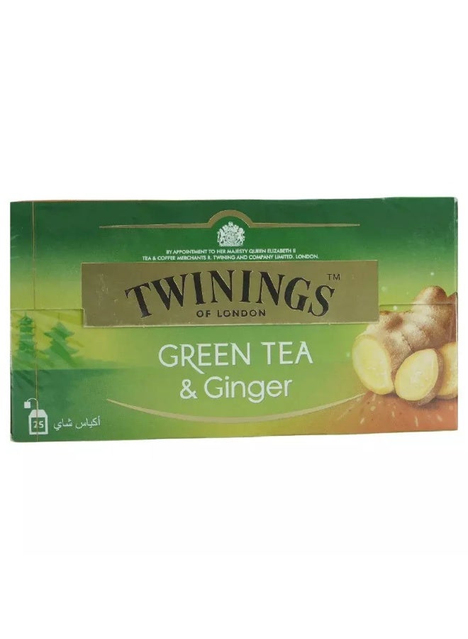 Twinings Green Tea Bags with Ginger- Pack of 25 Tea Bags - Image 4