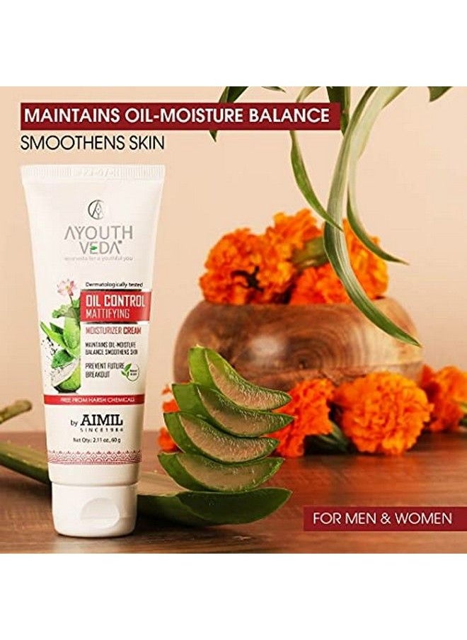 AYOUTHVEDA - Oil Control Mattifying Moisturizer Cream Maintain Oil Moisture Prevents Future Breakouts Balance Smoothens Skin 60 Gm (Pack Of 1) - Image 1
