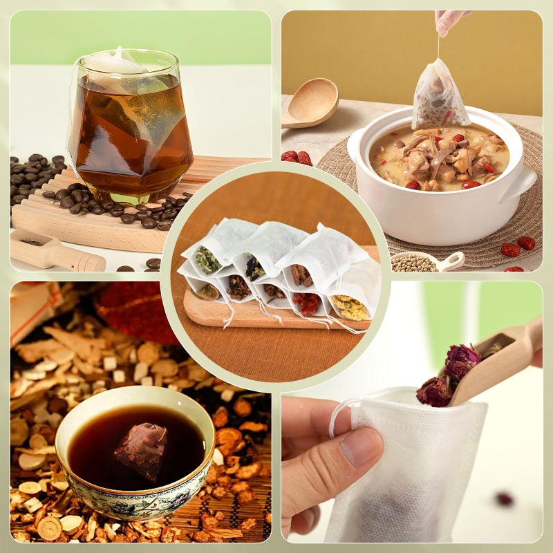 TOINSIX 300Pcs Disposable Tea Bags for Loose Leaf Tea, Empty Tea Filter Bags with Cotton Drawstring, Fillable Tea Infuser Sachets for Loose Tea, Coffee, Herb, Spice and More (3.54"x 2.75") - Image 5