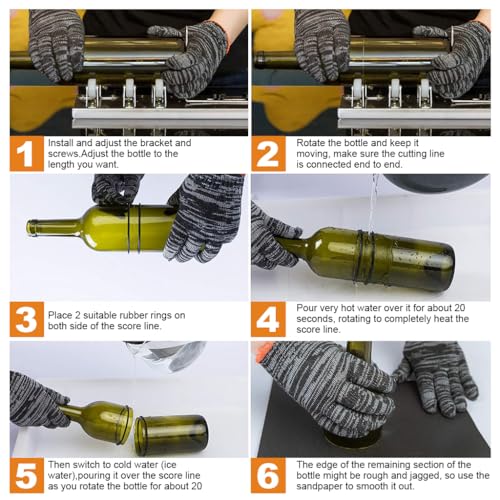 Serplex® 12Pcs Glass Bottle Cutter Tool Kit for DIY Craft, Stainless Steel Glass Cutting Device with Adjustable Design, DIY Glass Cutter for Bottles, Beer & Wine Bottle Cutter Tool for Round Bottle - Image 4