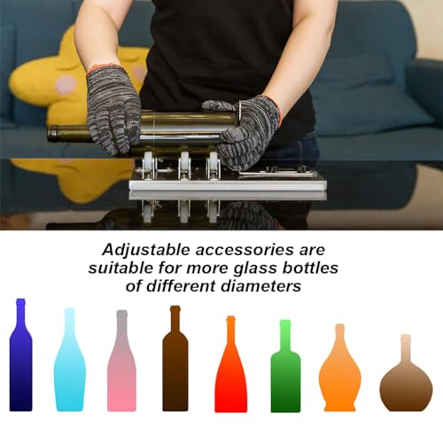 Serplex® 12Pcs Glass Bottle Cutter Tool Kit for DIY Craft, Stainless Steel Glass Cutting Device with Adjustable Design, DIY Glass Cutter for Bottles, Beer & Wine Bottle Cutter Tool for Round Bottle - Image 5