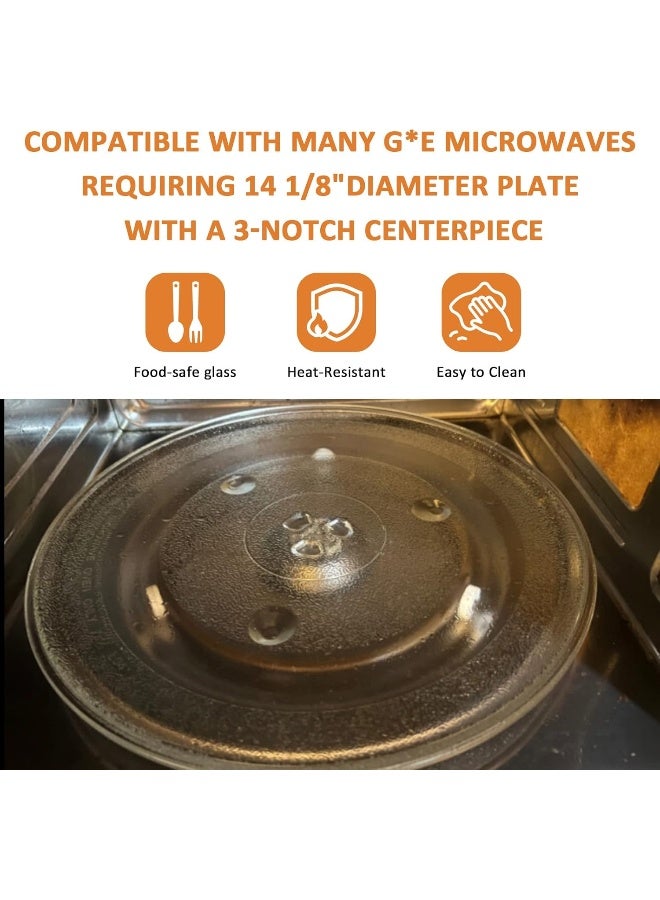 14 1/8" WB49X10063 Microwave Glass Turntable Plate Replacement Compatible for G.E Microwave Oven  - Image 2