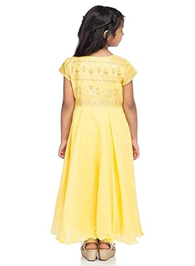 BIBA Girl's Ethnic Yellow Cotton Kurta Set (Size_3) - Image 2
