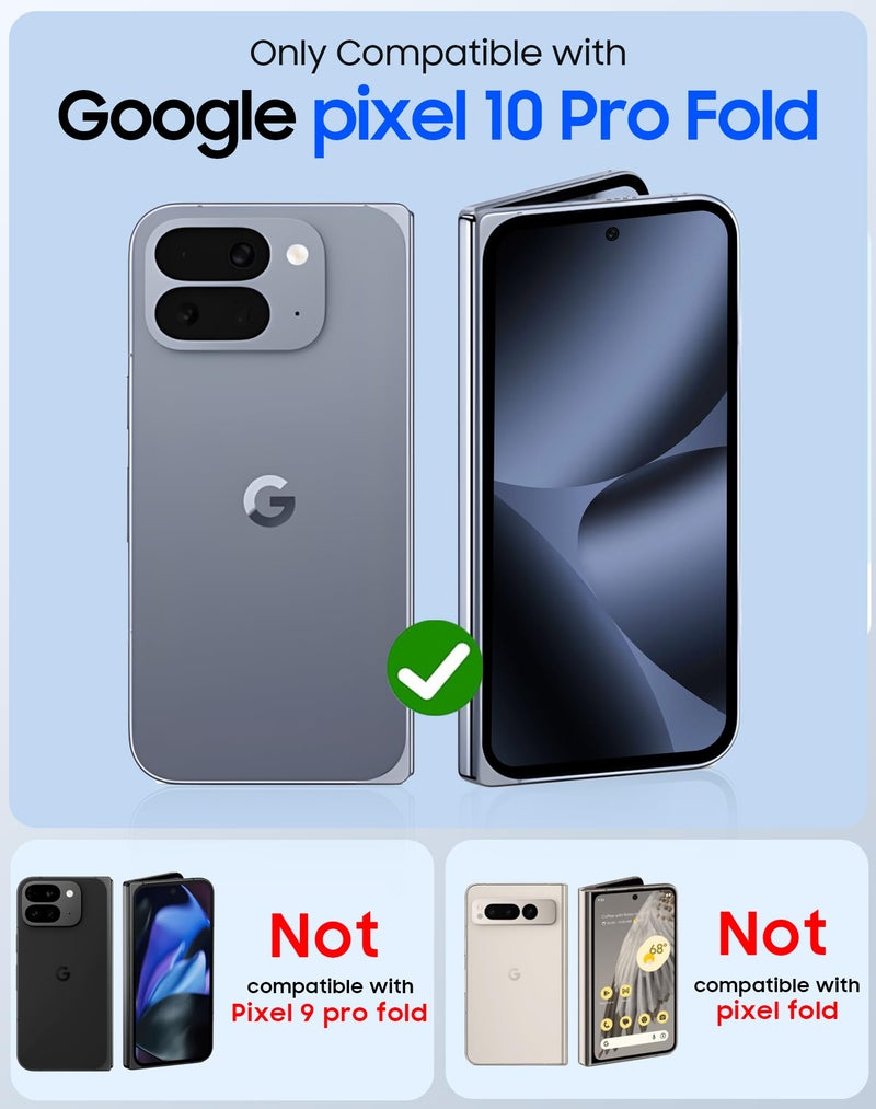 oupeigar for Google Pixel 10 Pro Fold Case Magnetic [Hinge Protection] [HD Screen Protector] [Translucent Matte] Slim Skin-Friendly&Smooth Shockproof Phone Case for Pixel 10 Pro Fold (Crystal White) - Image 2