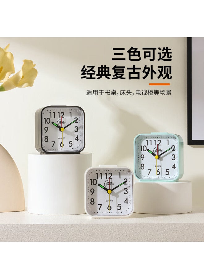 Compas Desktop Children's Alarm Clock, Quartz Clock For Students' Wake-up Aid, Simple Bedroom Bedside Clock, 2334 White, New Year Gift - Image 2