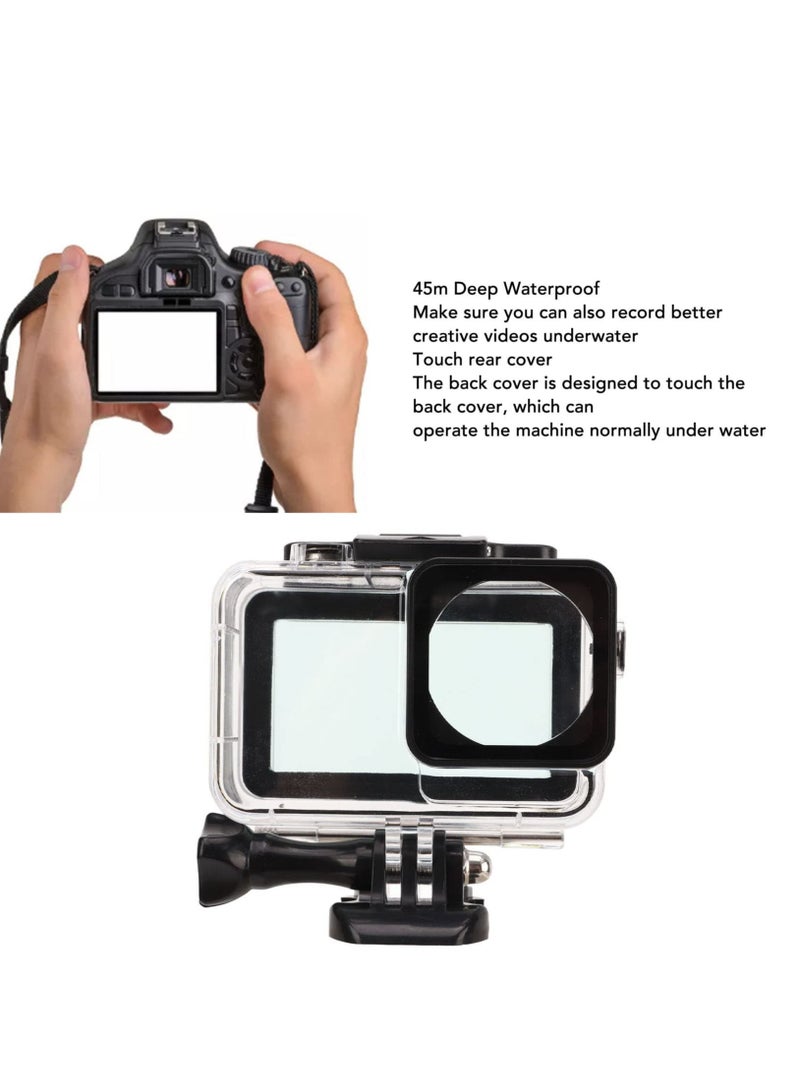 Action Camera Waterproof Case 45m/147FT Underwater Protective Housing Shell w/Touchable Rear Cover Compatible with DJI OSMO ACTION 3 Sports Camera Photography Diving Accessories - Image 5