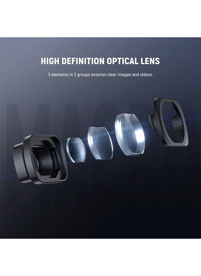 Neewer - NEEWER 2X Macro Lens for Pocket 3, Magnetic Close Up Macro Photography Lens, 3 Elements in 3 Groups Multicoated HD Optical Glass, Compatible with DJI Osmo Pocket 3, Do Not Stack Filters, LS-64 - Image 1