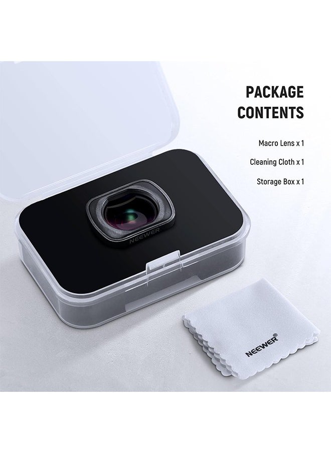 Neewer - NEEWER 2X Macro Lens for Pocket 3, Magnetic Close Up Macro Photography Lens, 3 Elements in 3 Groups Multicoated HD Optical Glass, Compatible with DJI Osmo Pocket 3, Do Not Stack Filters, LS-64 - Image 1