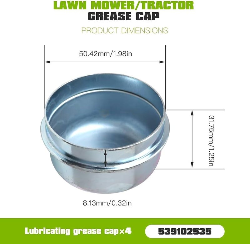 4Pcs Grease Cap 539102535 285 226 M13558 For John Deere ZTrak 717 717A 727 737 757 777 Tractors - Image 3