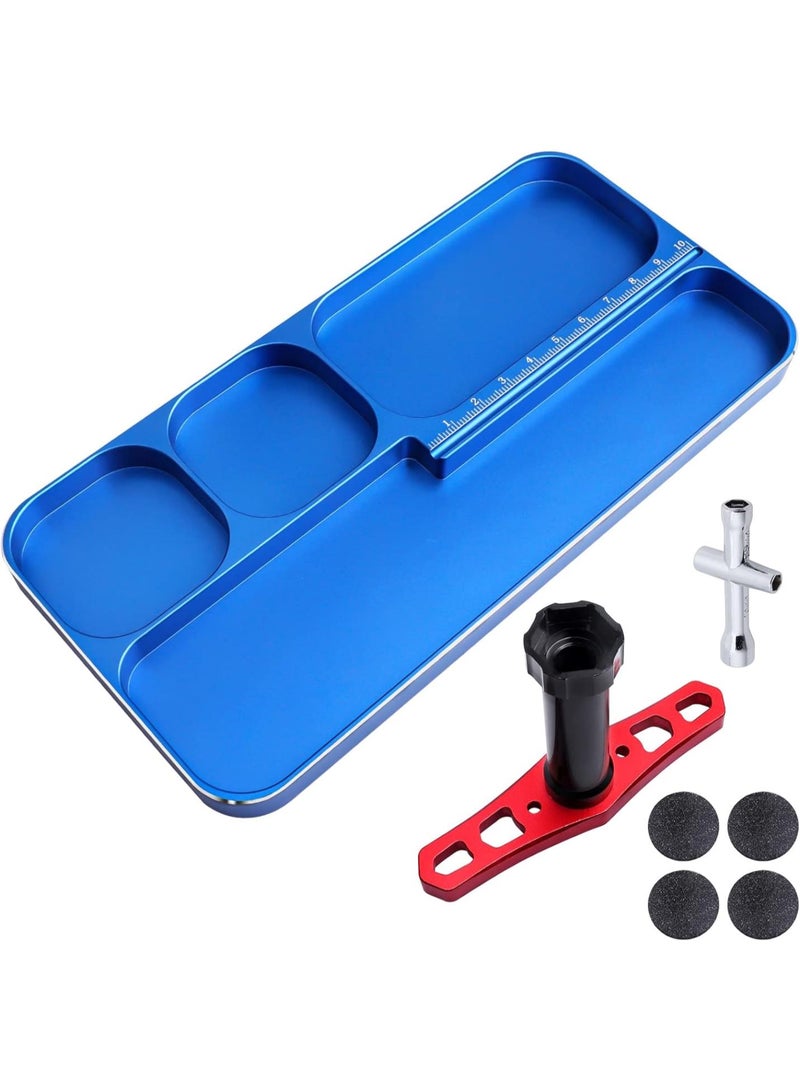 GGOOT RC Screw Tray RC Repair Tool Kit Screws Hardware Fastener Tray, 17mm Hex Wheel Wrench Small Cross Hex Wrench for 1/8 1/10 1/12 1/16 1/18 1/24 Scale RC Cars Truck Crawler  - Image 1