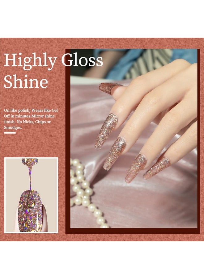 MAYCHAO - 15Ml Gel Nail Polish 1Pc Clear Pink Glitter Nail Polish Soak Off Uv Led Nail Gel Polish Nail Art Starter Manicure Salon Diy At Home, 0.5 Oz - Image 1