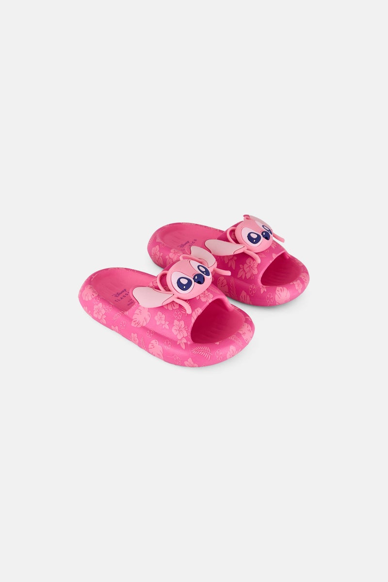 Disney Toddlers Girl Stitch Slip On Slipper, Pink  - Image 1