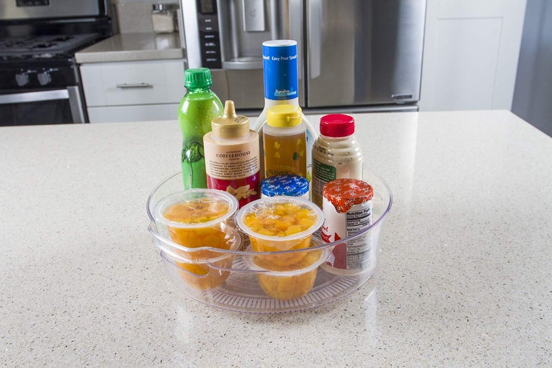 Kitchen Spaces Large Lazy Susan Organizer Bin, Pantry Rack or Deep Cabinet Turntable Shelf Storage, High Sides to Prevent Spills, BPA-Free Plastic, Clear and Sturdy with Full Spin - Image 2