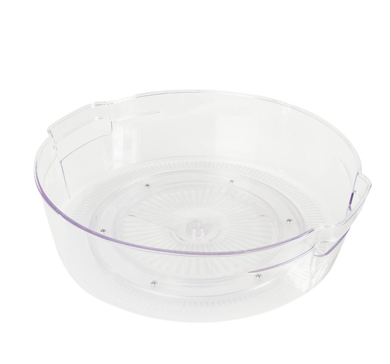 Kitchen Spaces Large Lazy Susan Organizer Bin, Pantry Rack or Deep Cabinet Turntable Shelf Storage, High Sides to Prevent Spills, BPA-Free Plastic, Clear and Sturdy with Full Spin - Image 1