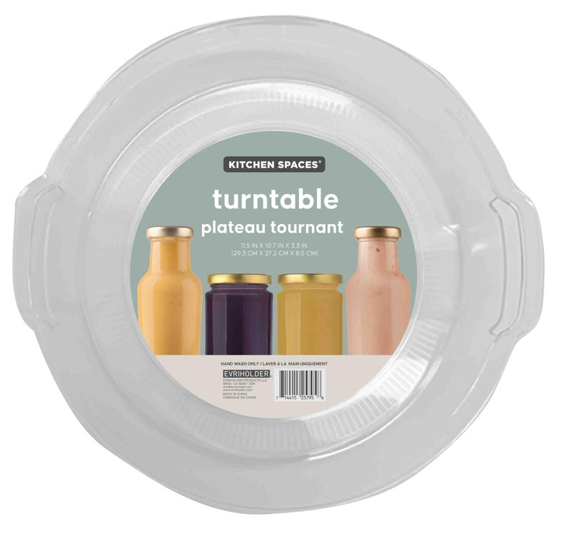Kitchen Spaces Large Lazy Susan Organizer Bin, Pantry Rack or Deep Cabinet Turntable Shelf Storage, High Sides to Prevent Spills, BPA-Free Plastic, Clear and Sturdy with Full Spin - Image 4