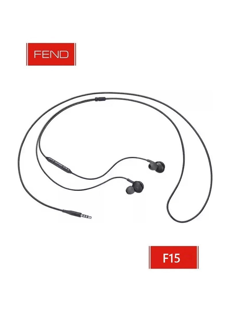 FEND F15 Wired In-Ear Earphones – High Bass Sound | HD Clear Microphone | Inline Remote Control | Noise-Isolating Handsfree for Android Smartphones & Tablets – Black - Image 5