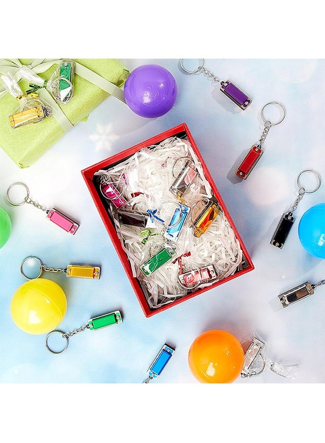 8 قطع من سلاسل مفاتيح هارمونيكا صغيرة، هدايا عيد الميلاد، آلات نفخ محمولة، 4 فتحات، 8 نغمات، هدايا حفلات موسيقية، إكسسوار سلسلة مفاتيح موسيقي لطيف (متعدد الألوان) - Image 4