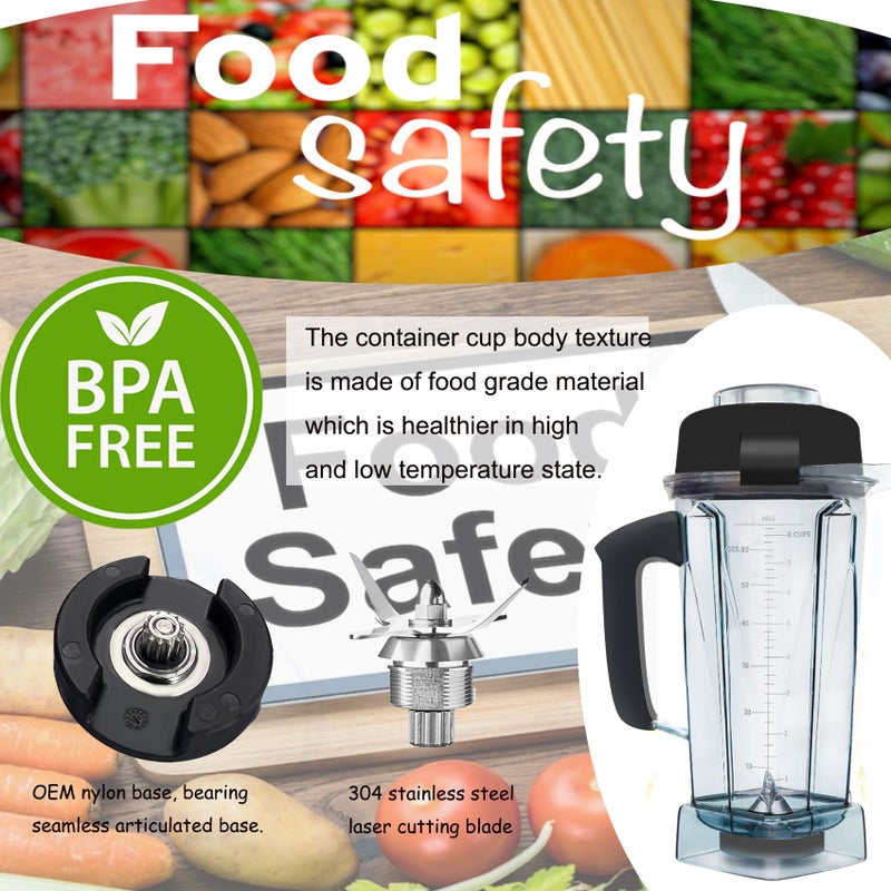 Bxmgr Blender Pitcher 64oz, Compatible with 5200 5000 5300 6300 VM0101 VM0103 VM0197 Classic/Commercial Series, Blender Container Jar Cup,Updated Prevents Rust and Leaks,10 Years Warranty - Image 4