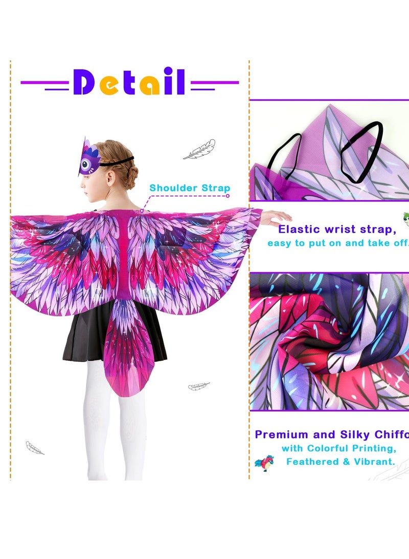 SOLARAE Bird Costume Eagle Wings for Kids and Headband Parrot Owl Dress Up Costumes Girls Boys Favors Gifts Toys Dress-Up Party - Image 4