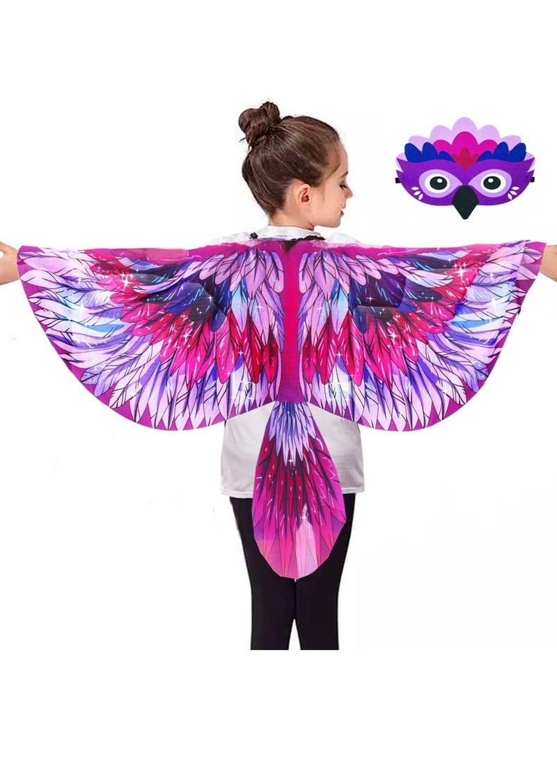 SOLARAE Bird Costume Eagle Wings for Kids and Headband Parrot Owl Dress Up Costumes Girls Boys Favors Gifts Toys Dress-Up Party - Image 1