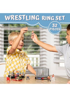 ToyVelt Ring Playset With 32-Piece Wrestling Action Figures For Boys 8-12 Playset, Comes With Wrestling Ring, Realistic Action Figures  - Image 3
