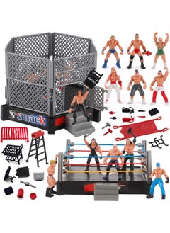 ToyVelt Ring Playset With 32-Piece Wrestling Action Figures For Boys 8-12 Playset, Comes With Wrestling Ring, Realistic Action Figures  - Image 1