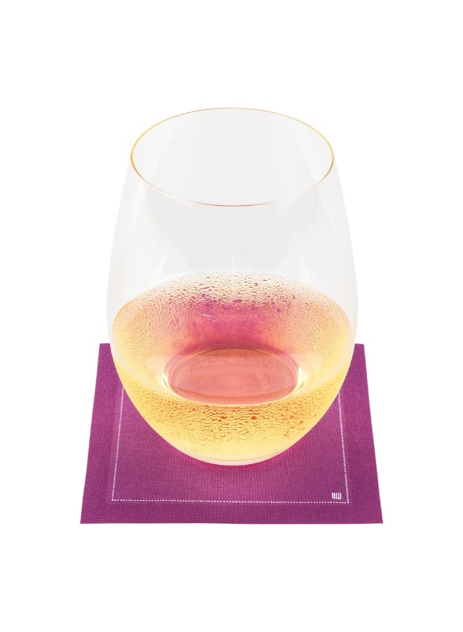 Restaurantware Napluxe  4.5 x 4.5 Inch  Cocktail Napkins, 50 Disposable  Beverage Napkins - Soft, Sustainable, Purple Cotton Square Napkins , Highly Absorbent, For Weddings, Or Birthdays - Image 2