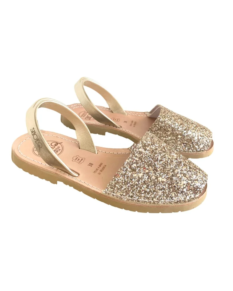 Shoeq Champagne Glitter Classic Avarca for Women | Best Price UAE