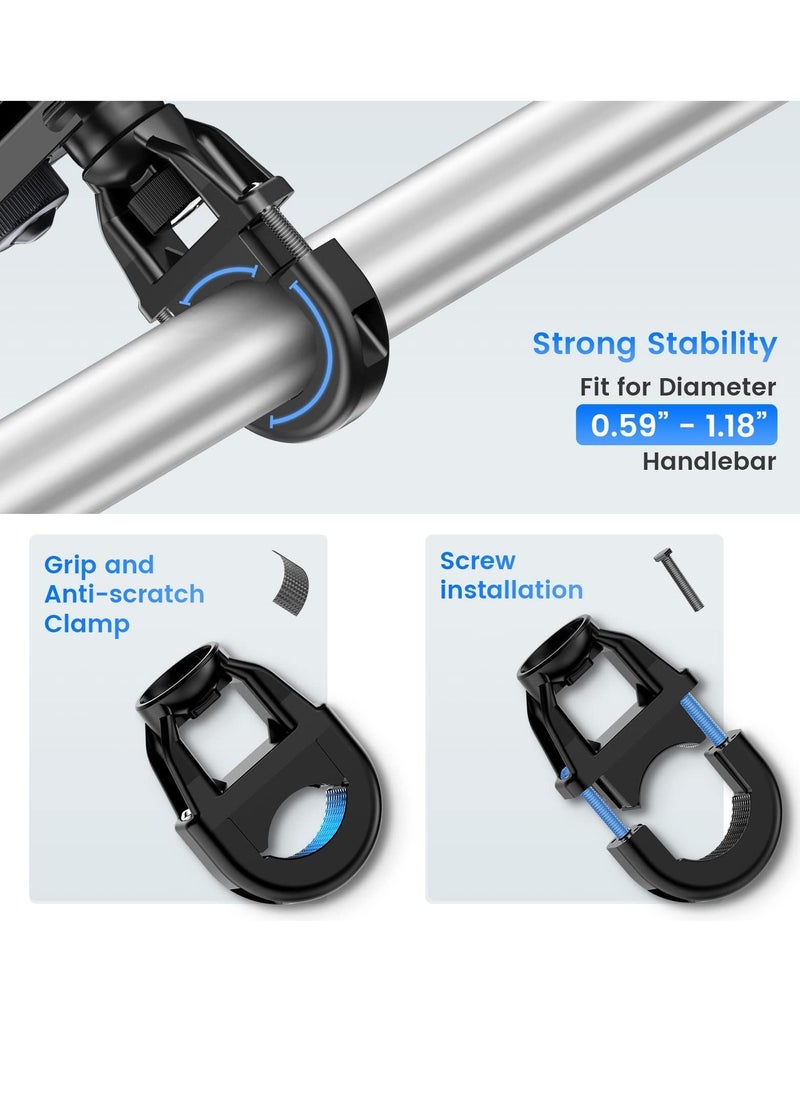 Y&D - Bike Motorcycle Phone Mount Holder, for ATV/Bicycle/Stroller/Scooter with Security Lock, Non-Slip Anti-Shake Handlebar Clamp, Fit iPhone 13 Pro Max / 12 11 Cellphone 4.5 in-7in - Image 1