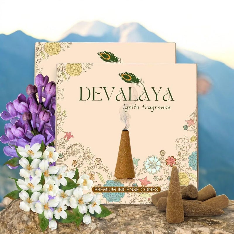 Devalaya Sothing Lavender & Arabian Mogra Dhoop Cones (40 Cones, Pack of 2), Dry Incense Dhoop, Dhoop Batti for Pooja, 100% Charcoal-Free, 25-Minute Burn Time, Eco-Friendly, 3.5 CM Length - Image 5