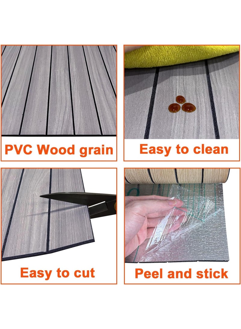 انسجام لوحة جدارية شبكية ذاتية اللصق، لوحة جدارية من شرائح PVC سهلة اللصق، 40 × 300 سم، لوحة ورق جدران سميكة ذاتية اللصق بنقشة خشب البلوط الصناعي، ألواح جدارية ثلاثية الأبعاد عازلة للصوت لتقسيم الأسقف ذات المنحنيات، مناسبة لمختلف الديكورات الداخلية. - Image 5