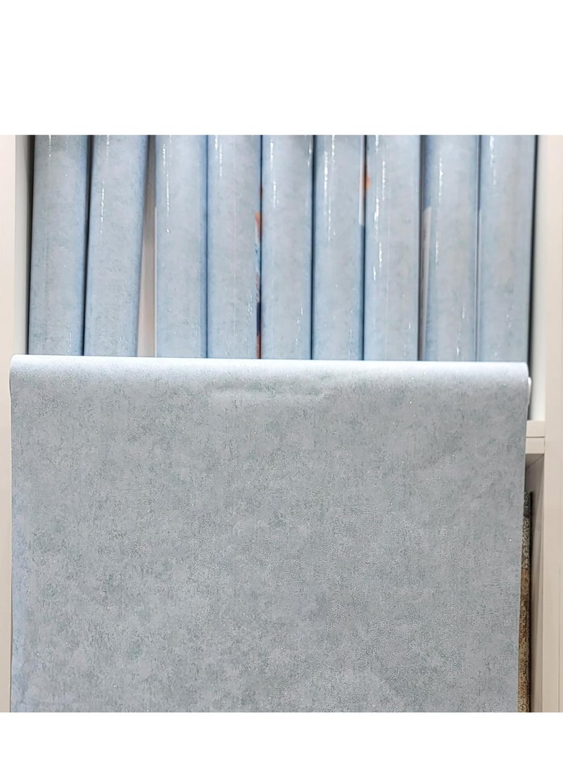 MAF Wallpaper MAF Wallpaper PR786142 PVC Textured Wallpaper For Bedroom, Living Room, Office, Room Decoration, Wall covering, Decorative Paper, Modern Wallpaper - Sky Blue  - Image 2