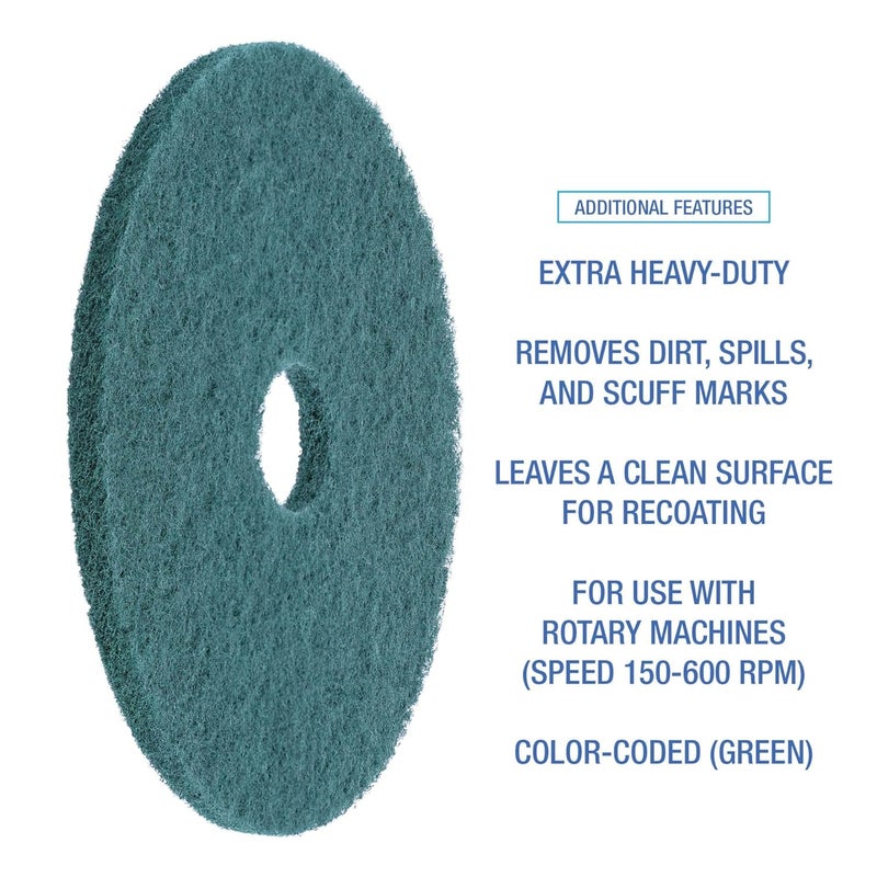 Boardwalk HeavyDuty Scrubbing Floor Pads 17 Diameter Green 5Carton - Image 4
