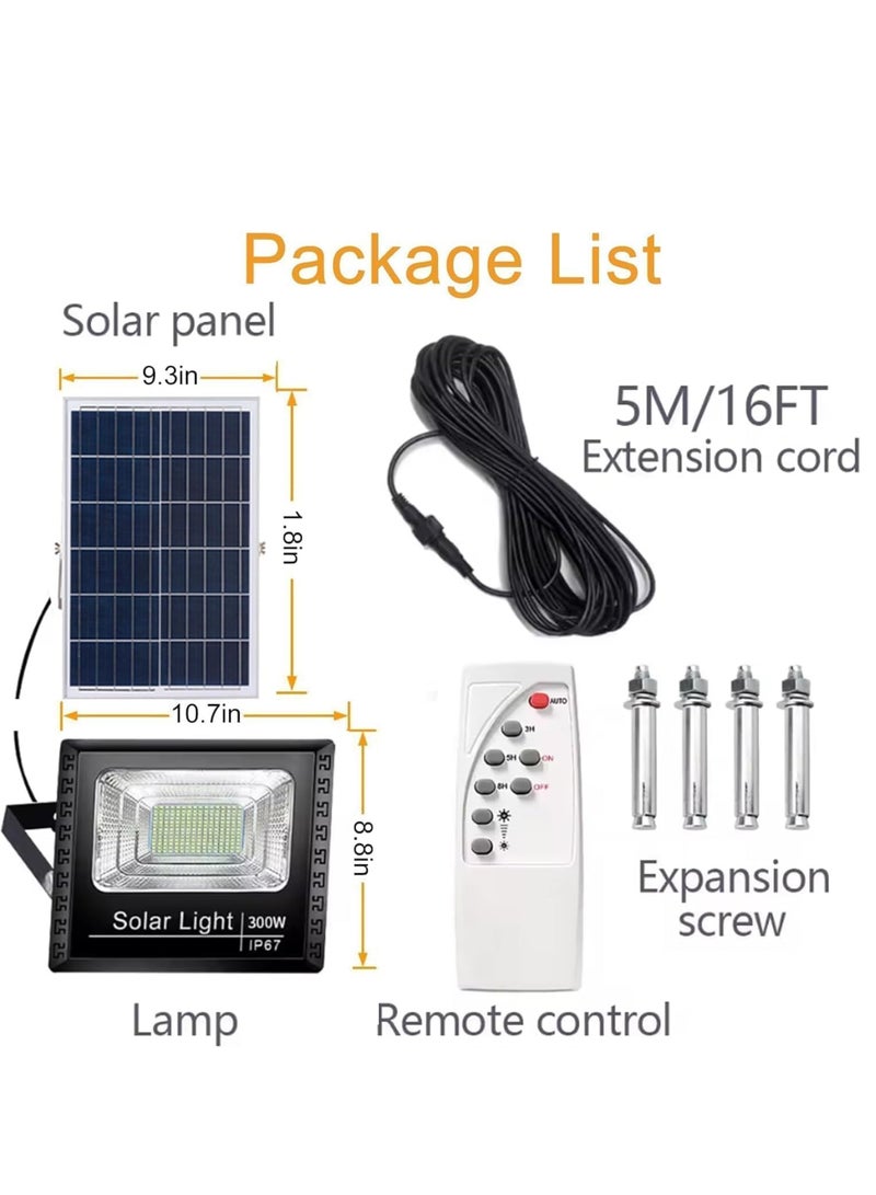 Arabayt Solar Lights Outdoor Remote Solar Led Flood Light Waterproof With Charger Solar Lights Indoor Outdoor Light Solar Lights Garden Street Lighting 500W Solar Light (Solar Lights) (A) - Image 2