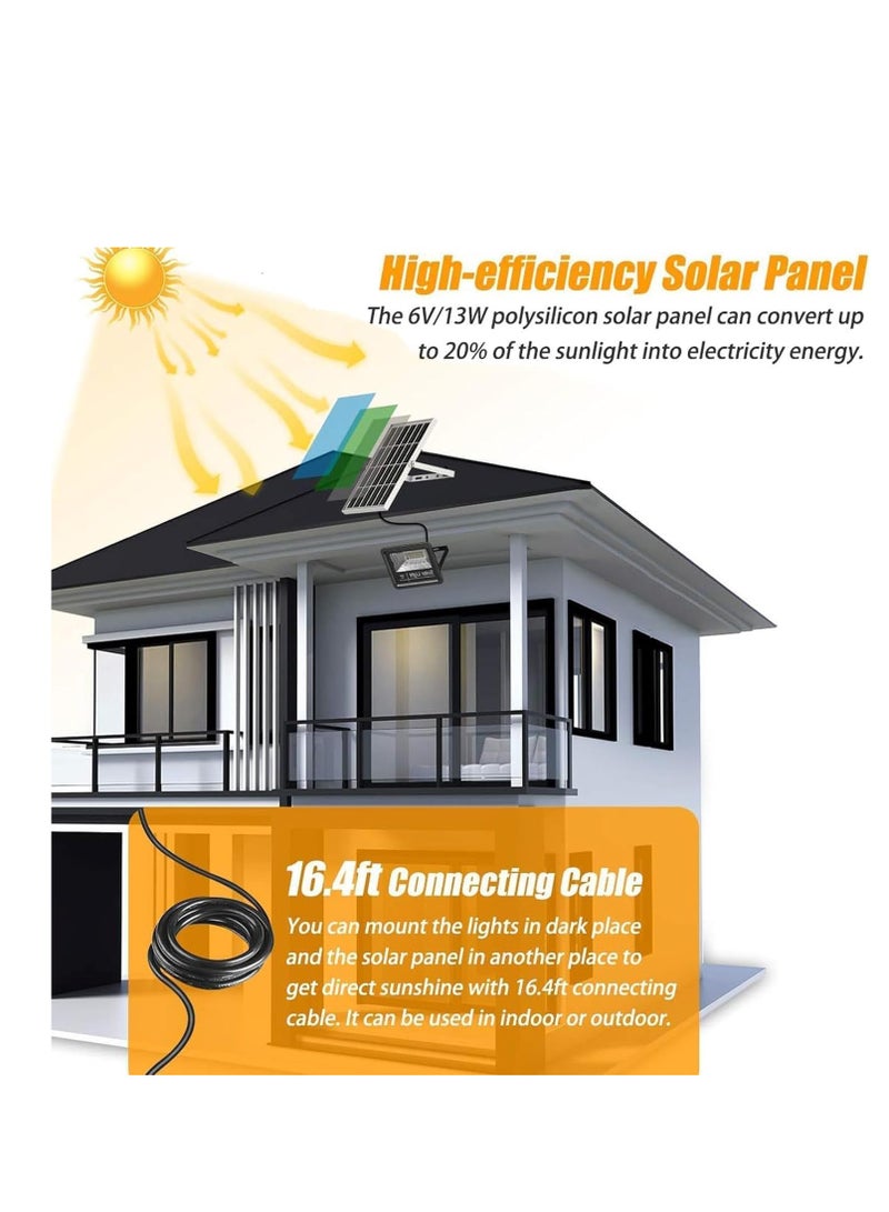 Arabayt Solar Lights Outdoor Remote Solar Led Flood Light Waterproof With Charger Solar Lights Indoor Outdoor Light Solar Lights Garden Street Lighting 500W Solar Light (Solar Lights) (A) - Image 3