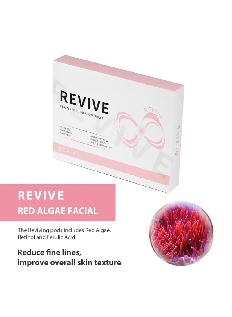 ريفايف بودز - علاج الوجه بالاكسجين بثاني اكسيد الكربون، للوجه المنزلي، 6 كبسولات + 6 جل برايمر + 6 سيروم بعد العلاج (تركيبة جديدة بدون رغوة) - Image 2