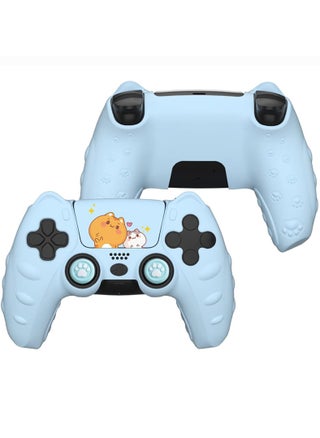 Cute Cat Paw for PS5 Controller Skin Anti-Slip Silicone Protective Cover Case with 2 Thumb Grips Caps and 1 Sticker Kawaii Accessories Set for Playstation 5 DualSense Wireless Controller, Blue - pzsku/Z06CD93C62FC91D7192DBZ/45/_/1713918734/e3182d56-31bd-43f1-920f-a7acb6b37b11