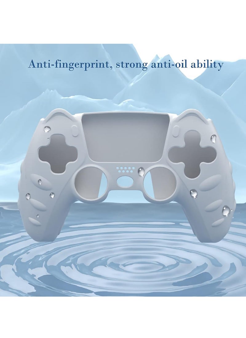 Cute Cat Paw for PS5 Controller Skin Anti-Slip Silicone Protective Cover Case with 2 Thumb Grips Caps and 1 Sticker Kawaii Accessories Set for Playstation 5 DualSense Wireless Controller, Blue
