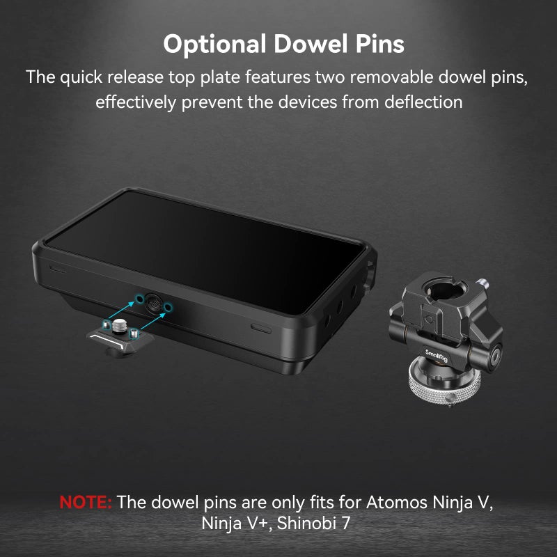 SmallRig Quick Release Camera Monitor Mount with Cold Shoe, Supports Swivel 360Â° and Tilt 170Â° Adjustable, Drop-in HawkLock Camera Hot Cold Shoe Monitor Holder for 5" & 7" Monitor - 3514C - Image 4