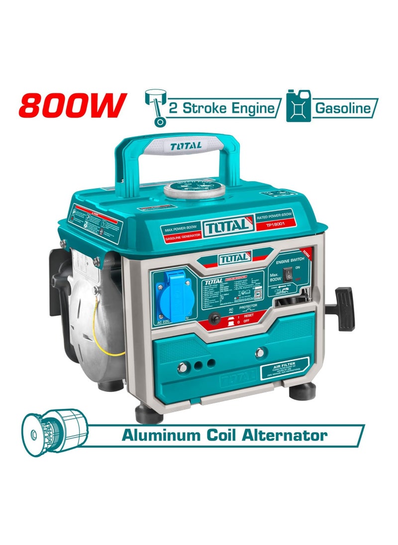 TOTAL Portable 2-Stroke Gasoline Generator – 800 Watts, 2HP | Compact & Lightweight Power Backup  - Image 1