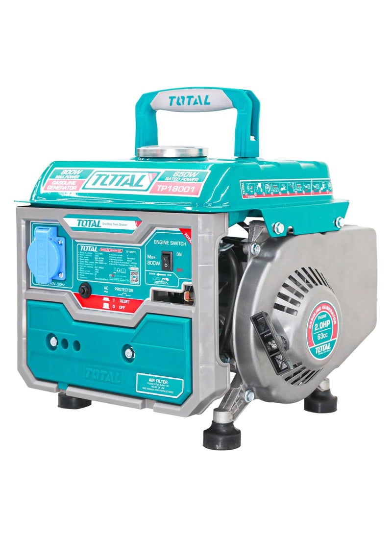 TOTAL Portable 2-Stroke Gasoline Generator – 800 Watts, 2HP | Compact & Lightweight Power Backup  - Image 2