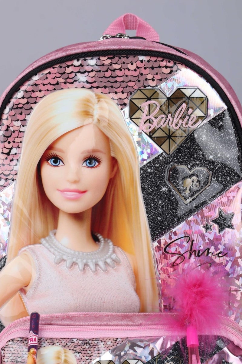 Barbie مجموعة غليتر غامضة مرخصة لرياض الأطفال ومجموعة قرطاسية مدرسية مع حقيبة أقلام  - Image 3