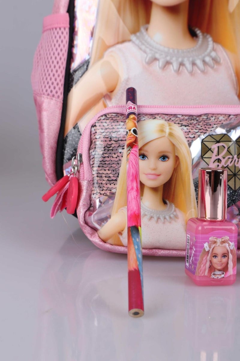 Barbie مجموعة غليتر غامضة مرخصة لرياض الأطفال ومجموعة قرطاسية مدرسية مع حقيبة أقلام  - Image 4