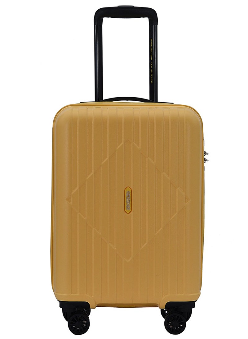 AMERICAN TOURISTER Skytrac DW V2 Suitcase, Cabin Size 55 cm / 20 inch, 4 Spinner Wheels, Hard Top, Polypropylene, Sunshine Yellow|TSA Combination Lock|Scratch & Impact Resistant Material - 3 Years Global Warranty