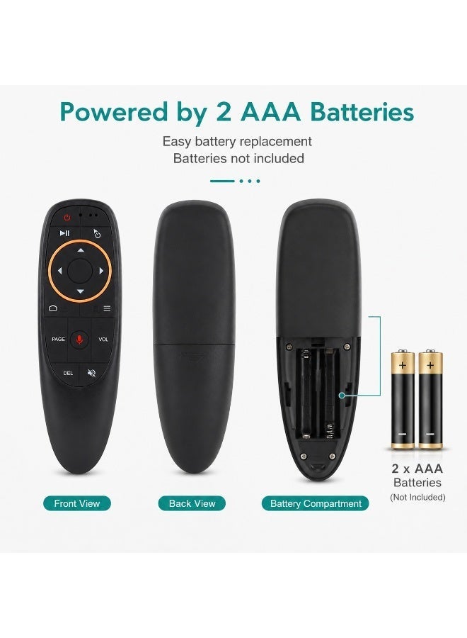 ريموت ذكي G10 مع خاصية التحكم الصوتي وحساس الجيروسكوب – ماوس هوائي لاسلكي 2.4G مع ميكروفون لأجهزة الكمبيوتر والتلفزيون الذكي وصناديق أندرويد والوسائط والأجهزة اللوحية والألعاب - Image 4