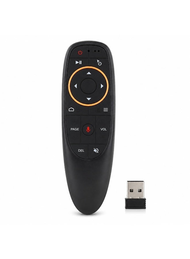 ريموت ذكي G10 مع خاصية التحكم الصوتي وحساس الجيروسكوب – ماوس هوائي لاسلكي 2.4G مع ميكروفون لأجهزة الكمبيوتر والتلفزيون الذكي وصناديق أندرويد والوسائط والأجهزة اللوحية والألعاب - Image 1