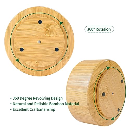 Utoplike Bamboo Rotating Art Supply Desk Organizer, Pencil Holder Organizer, Desktop Storage Caddy for Pen, Colored Pencil, Crayon, Paint Brushes, Art Studio&Office - Image 3