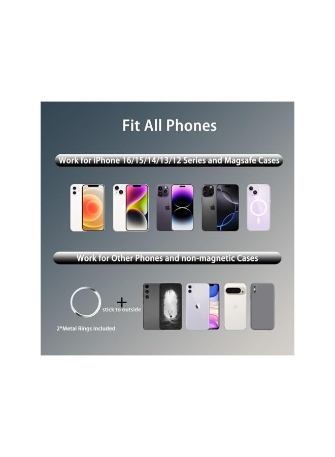 S-TOP Magnetic Car Phone Mount, Wireless Charging, Vacuum Suction Cup Base, 360-Degree Rotation, Black - Image 3