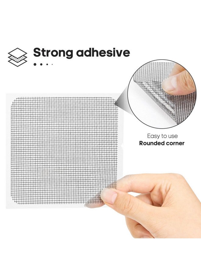 Secopad 14 Sheets Window Screen Patches Repair Kit, Black 3 Sizes Window Screen Repair Kit for Mesh Screen Door, Strong Adhesive Fiberglass Quick Screen Repair Tape - Image 1