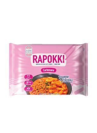 Carbonara Rapokki Korean Rice Cake With Ramen